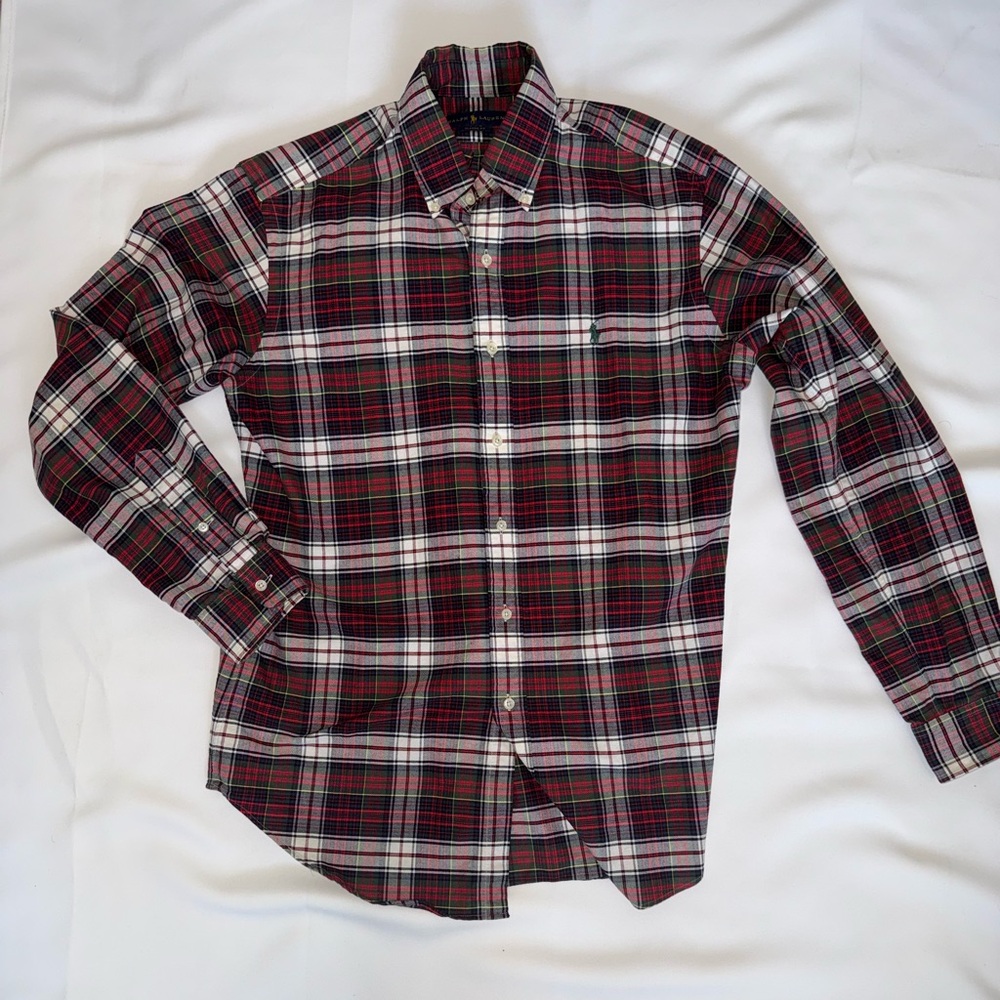 Polo Ralph Lauren Men's Plaid Shirt - Red, Black, and White
